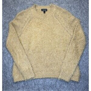 Top Shop Women's Soft Acrylic Long Sleeve Sweater, Tan, Size 2
